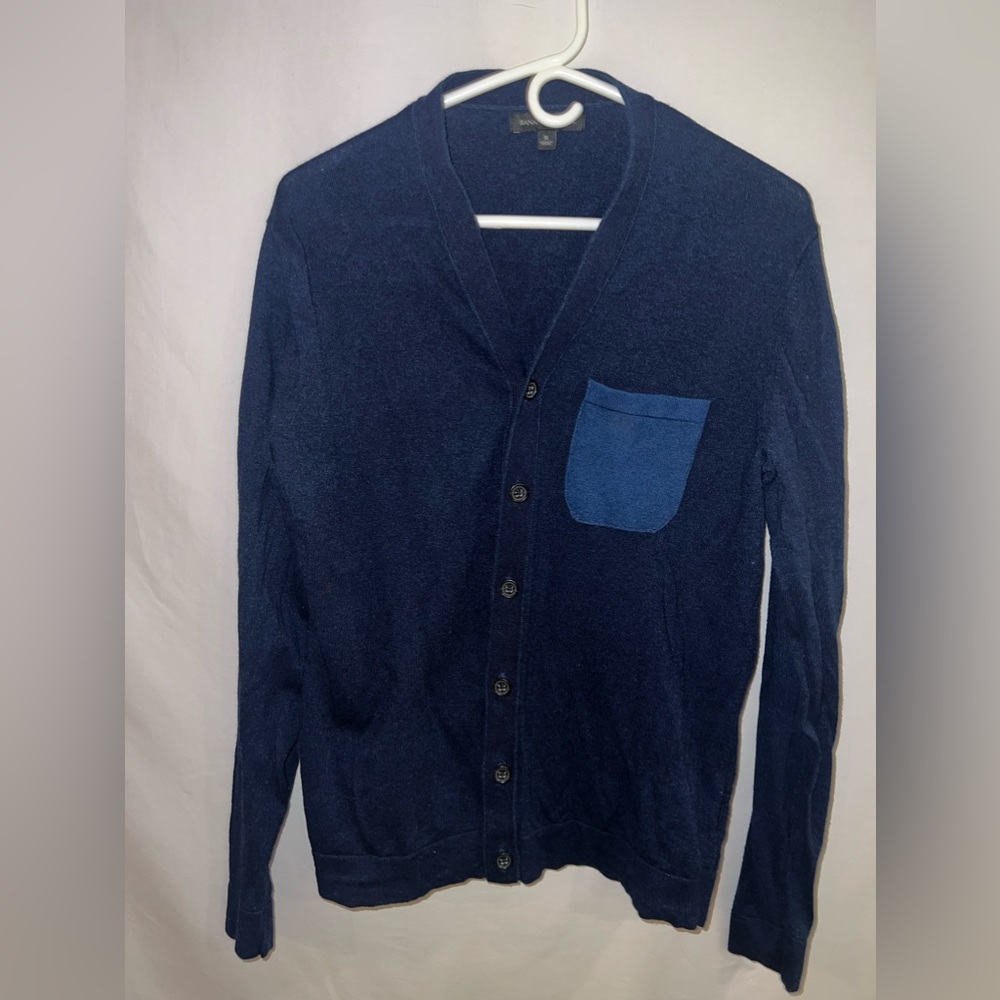 Men’s Small Banana Republic blue 6 button cardigan sweater
